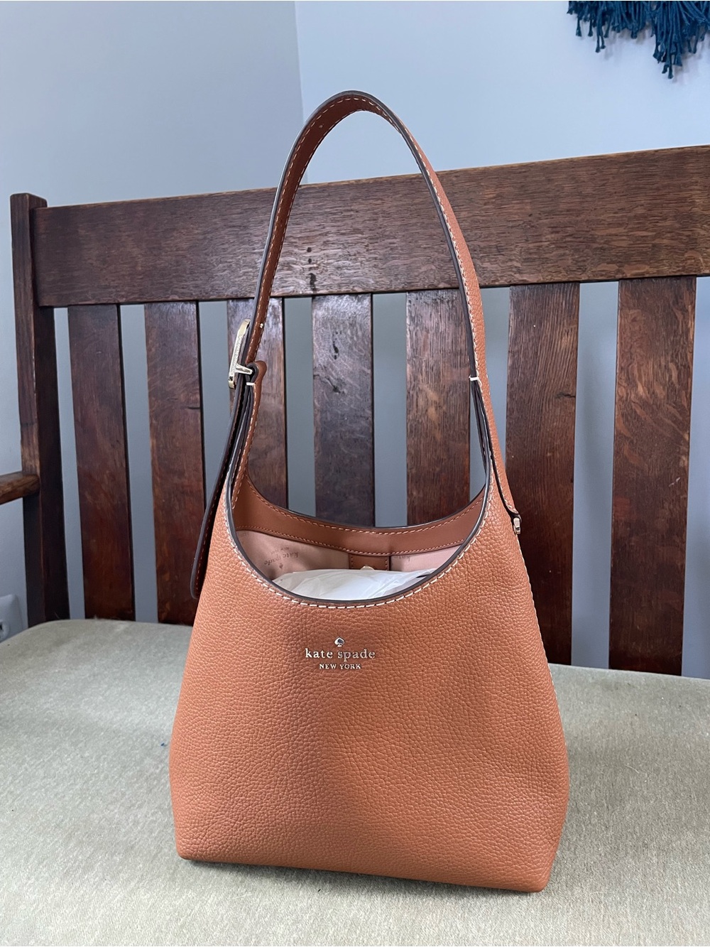 Kate Spade Pebbled Leather Shoulder Bag in Gingerbread